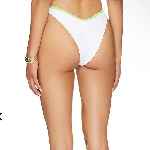 Lovers + Friends Let it Go bikini bottoms white green Revolve swimsuit Sz XL - Picture 6 of 8